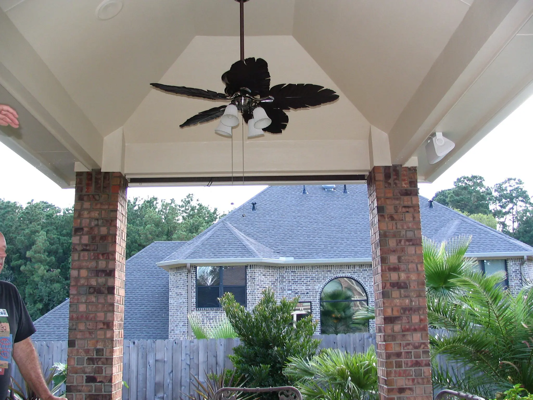 Porch patio with fan