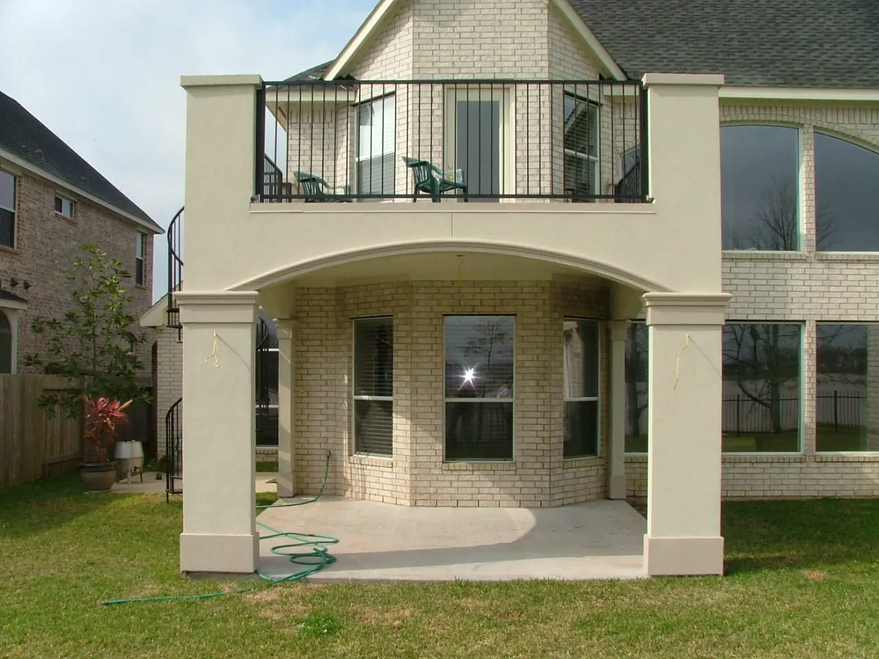 New windows installed overlooking back patio of home