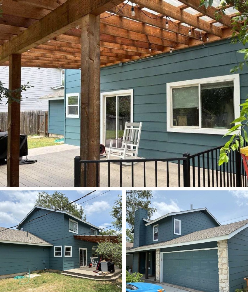 Austin, Texas Hardie siding replacement in blue