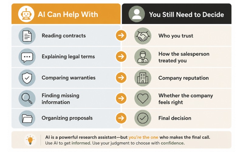 Chart on how ai can help compare 